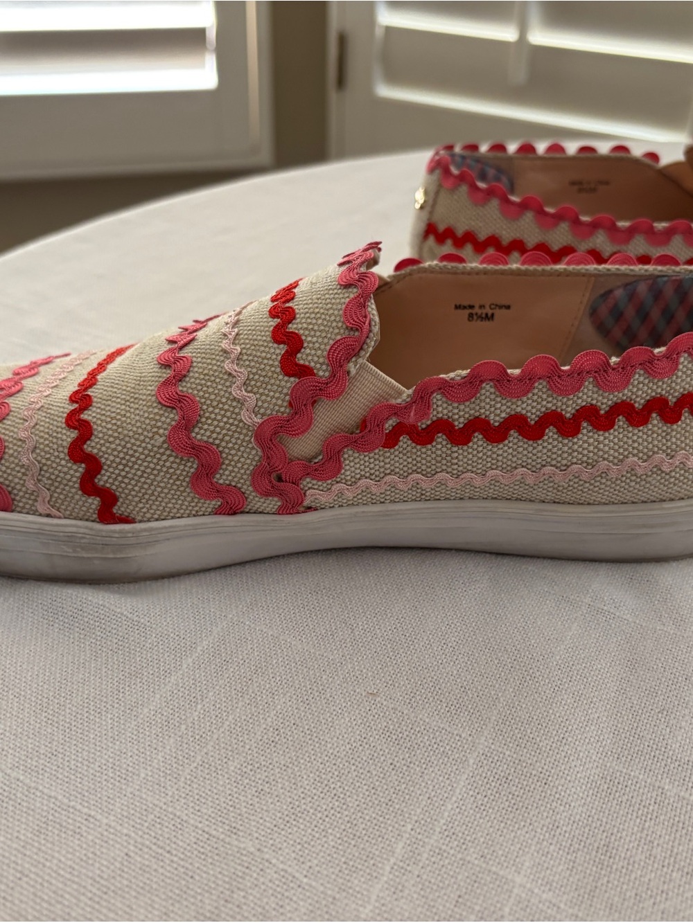 Super Fun Kate Spade Picnic Rosa Plum Slip On Sneakers ~ Women’s 8.5 - Picture 8 of 10